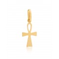 Pingente Cruz Egípcia Em Ouro 18k + Corrente Americana 45cm